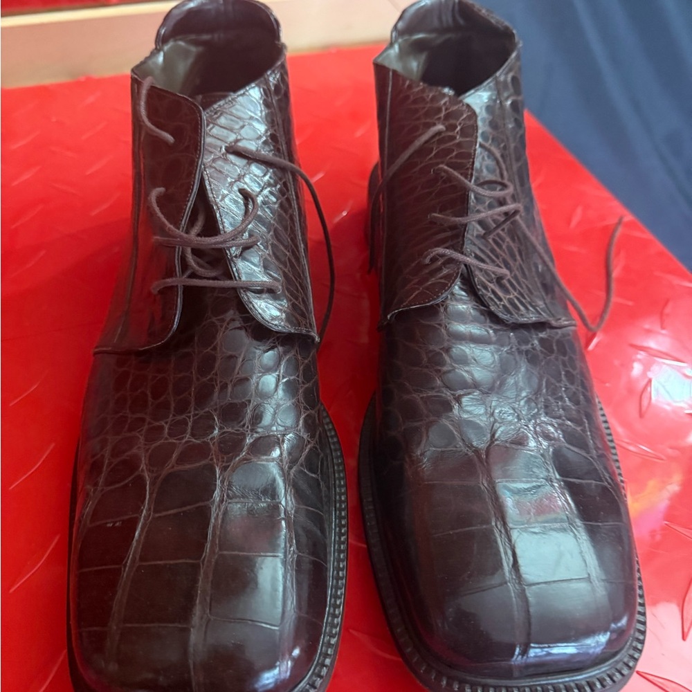 Men’s size 15 brown croc dress shoes ankle